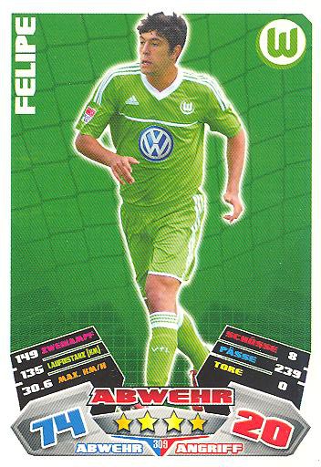 Match Attax 12/13 - Felipe - VfL Wolfsburg - Nr. 309