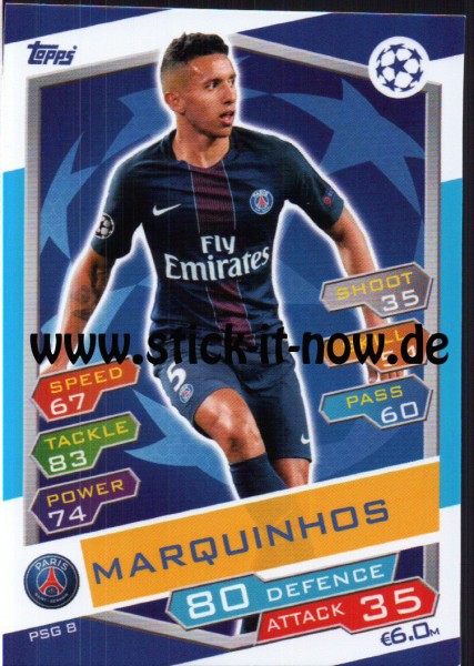 Match Attax Champions League 16/17 - Nr. PSG 8