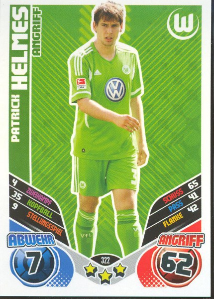 Patrick Helmes  VFL Wolfsburg  Match Attax Card 2011/12 signiert 400854
