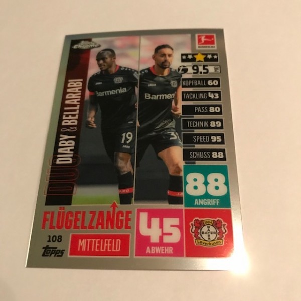 Match Attax BL Chrome 20/21 - Nr. 108 - DIABY & BELLARABI