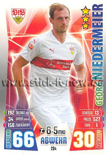 Match Attax 15/16 - Georg NIEDERMEIER - VfB Stuttgart - Nr. 294