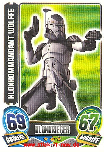 Force Attax - Star Wars - Clone Wars - Serie 5 - Klonkommandant Wolffe - Nr. 33