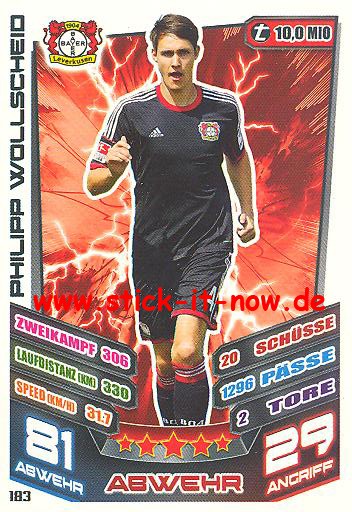 Match Attax 13/14 - Bayer Leverkusen - Philipp Wollscheid - Nr. 183