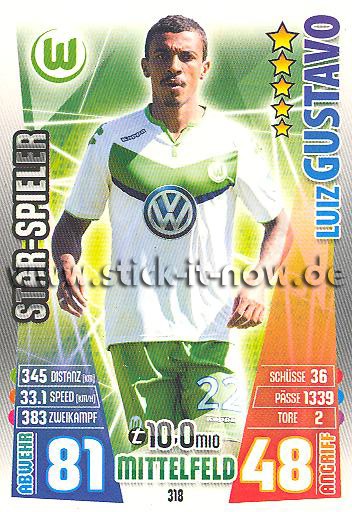 Match Attax 15/16 - Luiz GUSTAVO - VfL Wolfsburg - Nr. 318