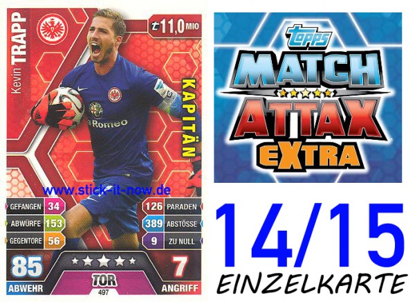 Match Attax 14/15 EXTRA - Kevin TRAPP - Ein. Frankfurt - Nr. 497 (KAPITÄN)