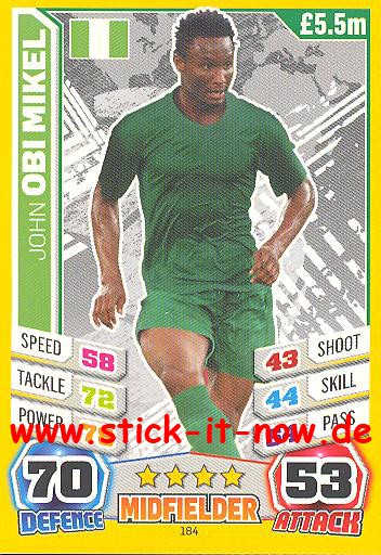 Match Attax "World Stars WM 2014" - JOHN OBI MIKEL - Nr. 184