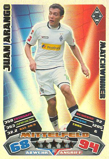 Match Attax 12/13 - Matchwinner - Juan Arango - Bor. M'gladbach - Nr. 362