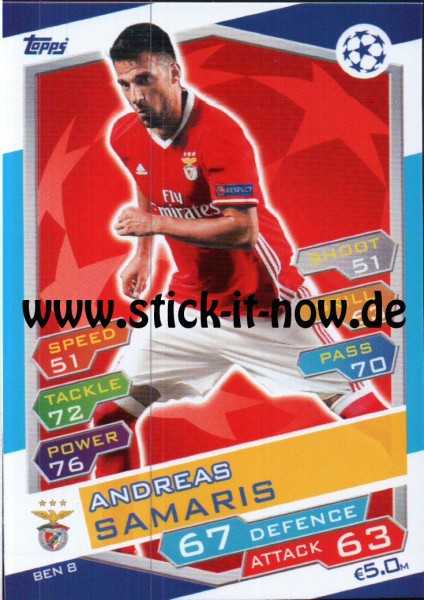 Match Attax Champions League 16/17 - Nr. BEN 8