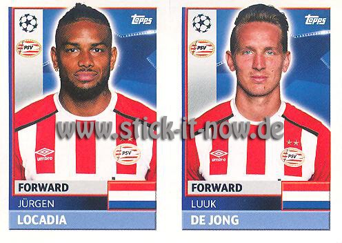 Topps Champions League Sticker 16/17 - Nr. PSV 18 + 19