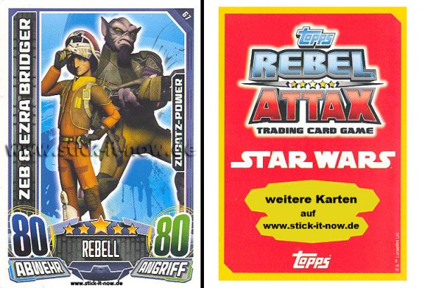 Rebel Attax - Serie 1 (2015) - ZEB & EZRA BRIDGER - Nr. 67