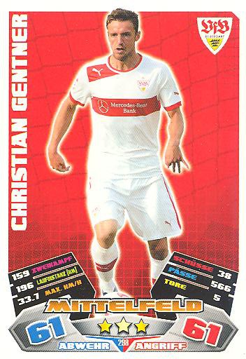 Match Attax 12/13 - Christian Gentner - VfB Stuttgart - Nr. 298