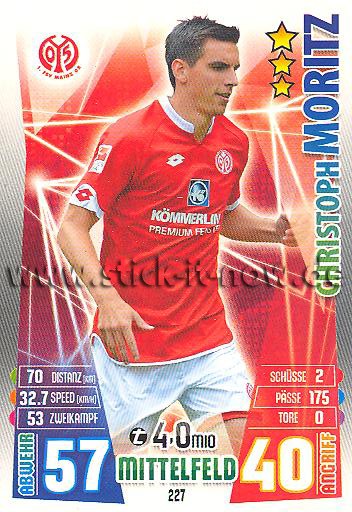 Match Attax 15/16 - Christoph MORITZ - FSV Mainz 05 - Nr. 227