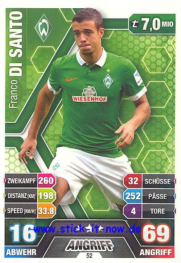 Match Attax 14/15 - Franco DI SANTO - Werder Bremen - Nr. 52