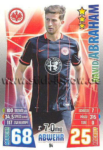 Match Attax 15/16 - David ABRAHAM - Ein. Frankfurt - Nr. 94