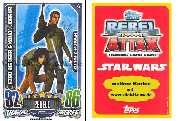 Rebel Attax - Serie 1 (2015) - EZRA BRIDGER & KANAN JARRUS - Nr. 59