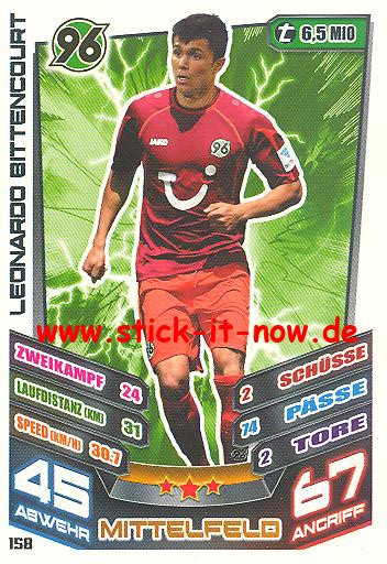 Match Attax 13/14 - Hannover 96 - Leonardo Bittencourt - Nr. 158