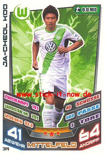 Match Attax 13/14 - VfL Wolfsburg - Ja-Cheol Koo - Nr. 314