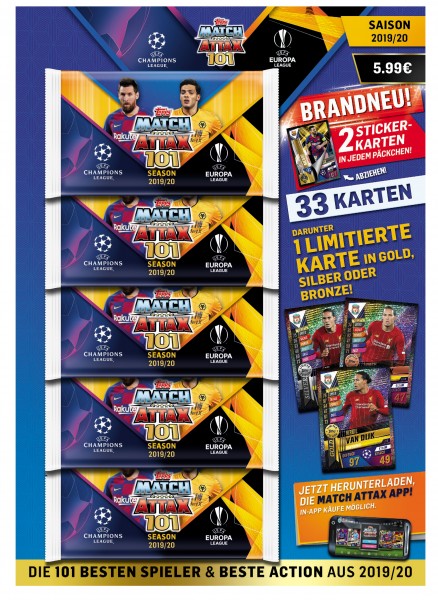 Topps Match Attax 101 (2020) - Multipack ( 33 Karten )