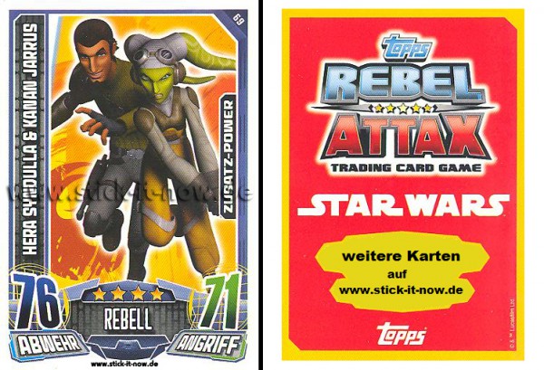 Rebel Attax - Serie 1 (2015) - HERA SYNDULLA & KANAN JARRUS - Nr. 69