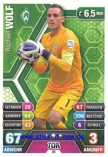 Match Attax 14/15 - Raohael WOLF - Werder Bremen - Nr. 38