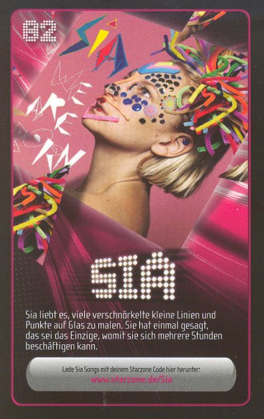 Starzone Sammelkarte - SIA - Rewe - Nr. 82