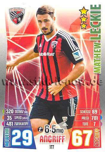 Match Attax 15/16 - Mathew LECKIE - FC Ingolstadt 04 - Nr. 177