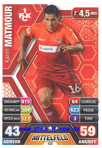 Match Attax 14/15 - Karim MATMOUR - 1 FC K'lautern - Nr. 420