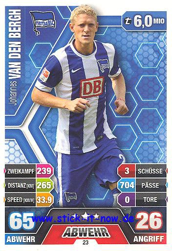 Match Attax 14/15 - Johannes VAN DEN BERGH - Hertha BSC - Nr. 23