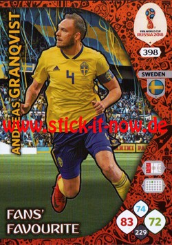 Adrenalyn XL "WM Russia 2018" - Nr. 398 (FANS FAVOURITE)