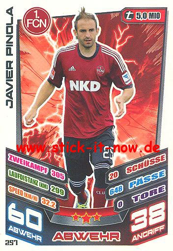 Match Attax 13/14 - 1. FC Nürnberg - Javier Pinola - Nr. 257