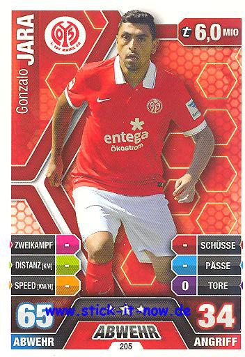 Match Attax 14/15 - Gonzalo JARA - FSV Mainz 05 - Nr. 205