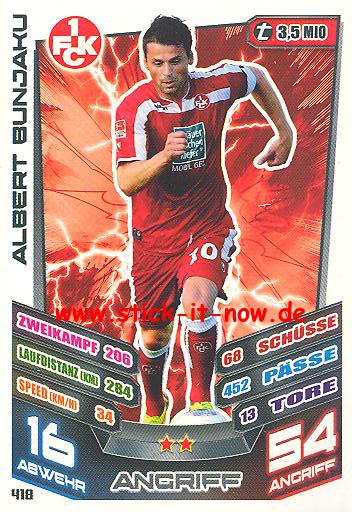 Match Attax 13/14 - 1. FC Klautern - Albert Bunjaku - Nr. 418