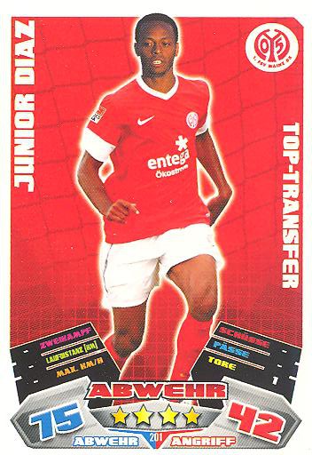 Match Attax 12/13 - Junior Diaz - FSV Mainz 05 - Nr. 201