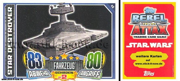 Rebel Attax - Serie 1 (2015) - STAR DESTROYER - Nr. 40