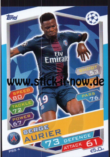 Match Attax Champions League 16/17 - Nr. PSG 4