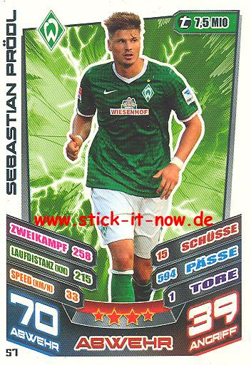 Match Attax 13/14 - Werder Bremen - Sebastian Prödl - Nr. 57