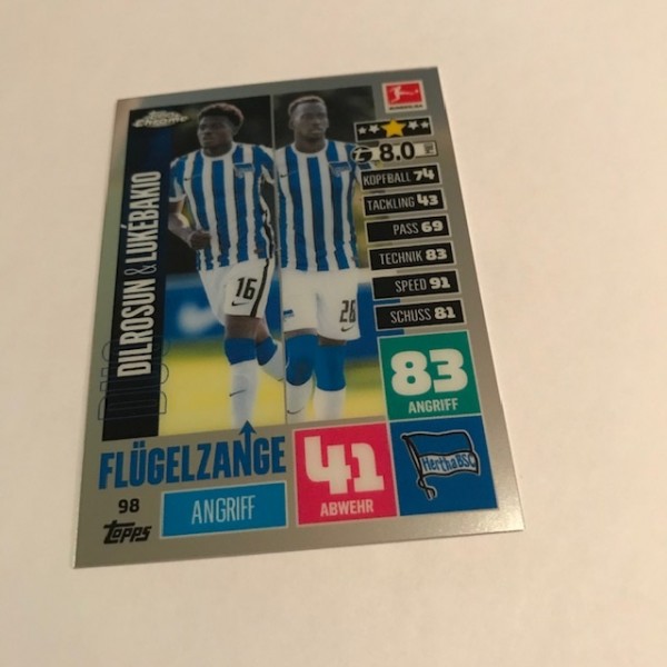 Match Attax BL Chrome 20/21 - Nr. 98 - DILROSUN & LUKÉBAKIO