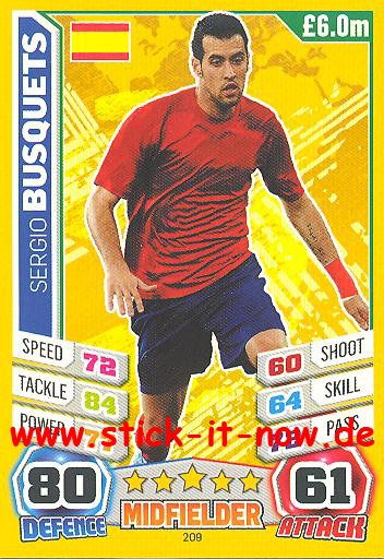 Match Attax "World Stars WM 2014" - SERGIO BUSQUETS - Nr. 209