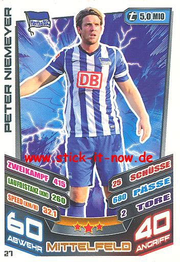 Match Attax 13/14 - Hertha BSC - Peter Niemeyer - Nr. 27