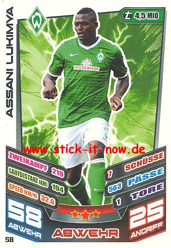 Match Attax 13/14 - Werder Bremen - Assani Lukimya - Nr. 58
