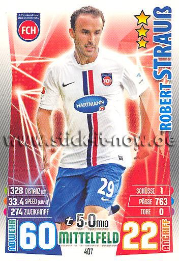 Match Attax 15/16 - Robert STRAUß - 1. FC Heidenheim - Nr. 407