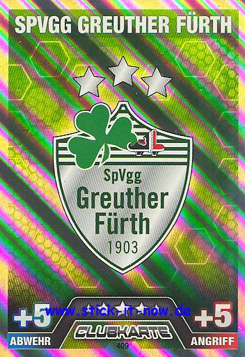Match Attax 14/15 - CLUBLOGO - SpVgg Greuther Fürth - Nr. 409 (Logo)