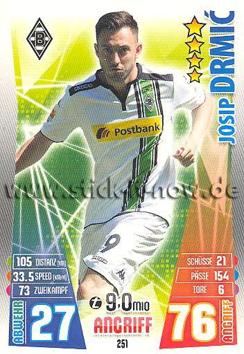 Match Attax 15/16 - Josip DRMIC - Bor. M'gladbach - Nr. 251