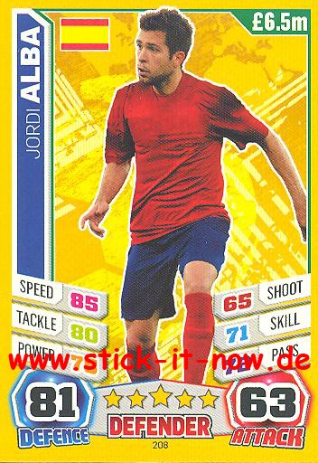 Match Attax "World Stars WM 2014" - JORDI ALBA - Nr. 208
