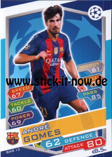 Match Attax Champions League 16/17 - Nr. BAR 13