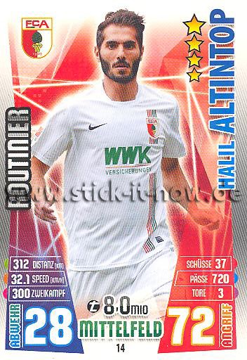 Match Attax 15/16 - Halil ALTINTOP - FC Augsburg - Nr. 14