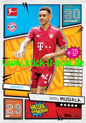 Topps Match Attax Bundesliga 2021/22 - Nr. 306 ( Helden von Morgen )