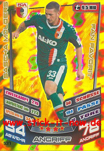 Match Attax 13/14 EXTRA - Fan Favoriten - SASCHA MÖLDERS - Nr. 537