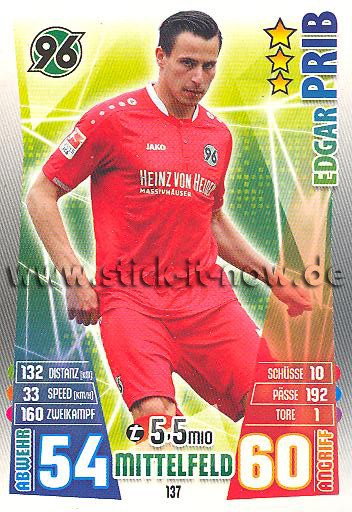 Match Attax 15/16 - Edgar PRIB - Hannover 96 - Nr. 137