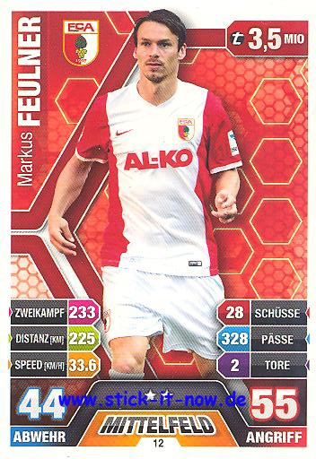 Match Attax 14/15 - Markus FEULNER - FC Augsburg - Nr. 12